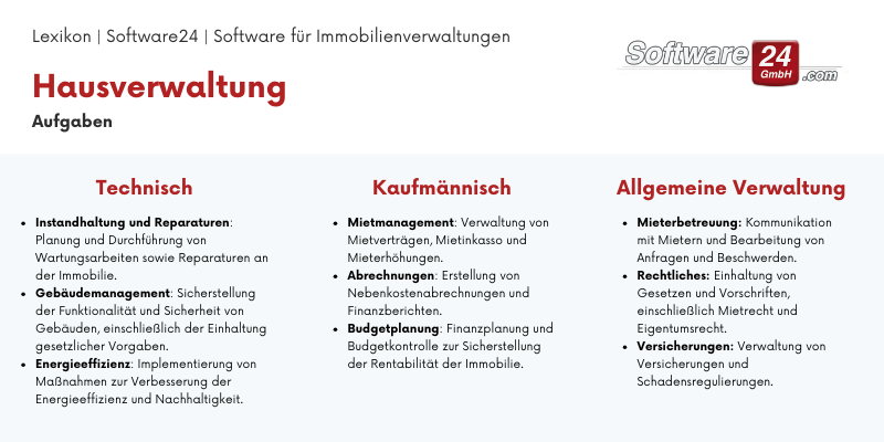 Hausverwaltung - Aufgaben - Software24